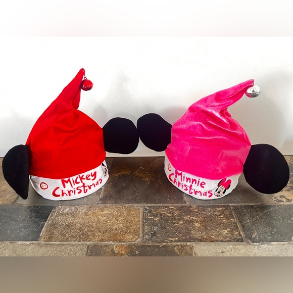 Disney Park Christmas Musical Hats Mickey and Minnie Mouse set of 2 - Picture 1 of 16